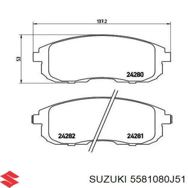 5581080J51 Suzuki klocki hamulcowe przednie tarczowe