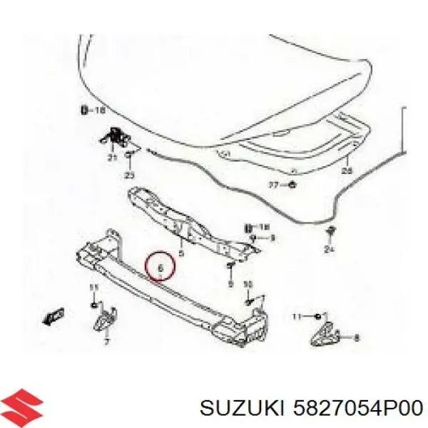 Wzmocnienie zderzaka przedniego Suzuki 5827054P00 cena, od 505,70 USD