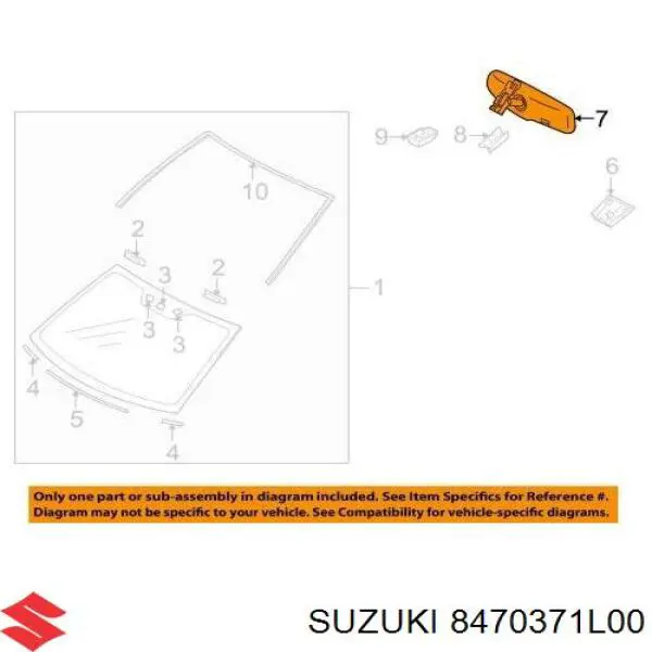 Lusterko wewnętrzne Suzuki Vitara SUV (LY) (2015 - 2026) cena, od 104,35 USD