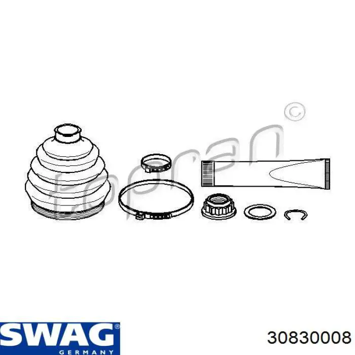 Osłona przegubu homokinetycznego półosi przedniej zewnętrzna Swag 30830008 cena, od 16,02 USD