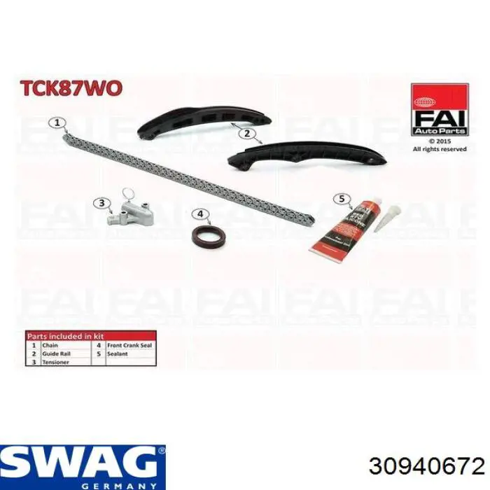 Łańcuch rozrządu, zestaw Swag 30940672 cena, od 120,03 USD