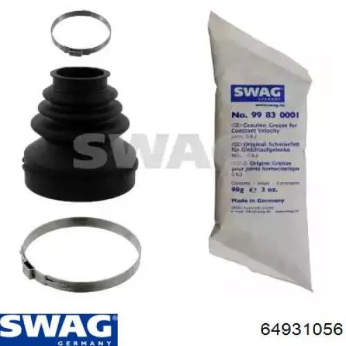 Osłona przegubu homokinetycznego półosi przedniej wewnętrzna Swag 64931056 cena, od 13,00 USD