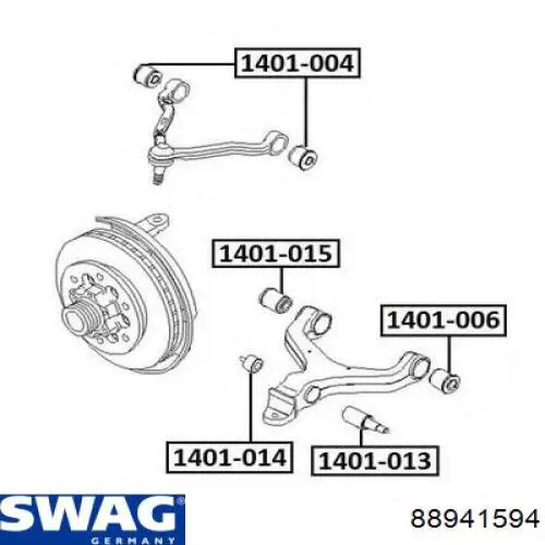 Do koszyka 88941594 Swag Silentblock przedniego wahacza górnego