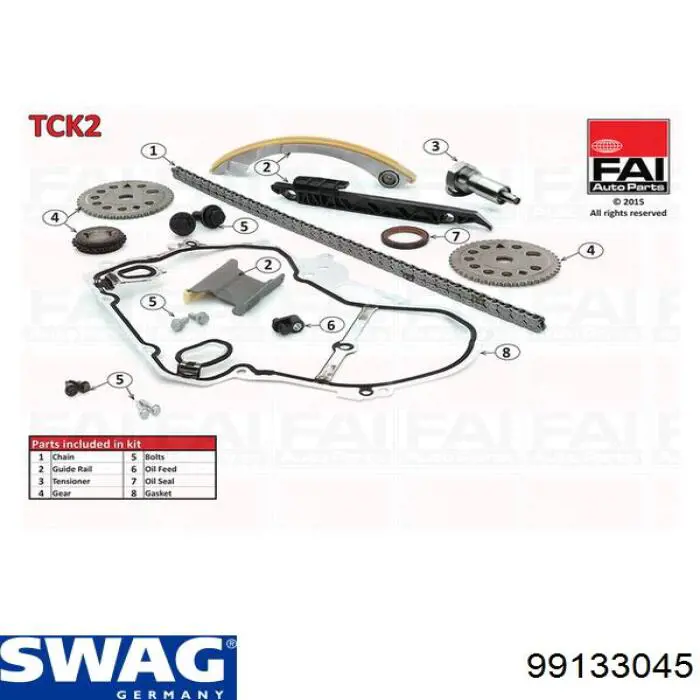 Łańcuch rozrządu, zestaw Swag 99133045 cena, od 238,48 USD