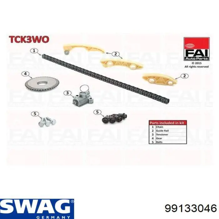Łańcuch rozrządu wału wyrównoważającego Swag 99133046 cena, od 129,32 USD