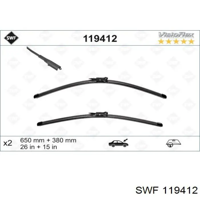 Pióro wycieraczki szyby przedniej, zestaw (2 szt.) Fiat/Alfa/Lancia 71805137 cena, od 53,69 USD