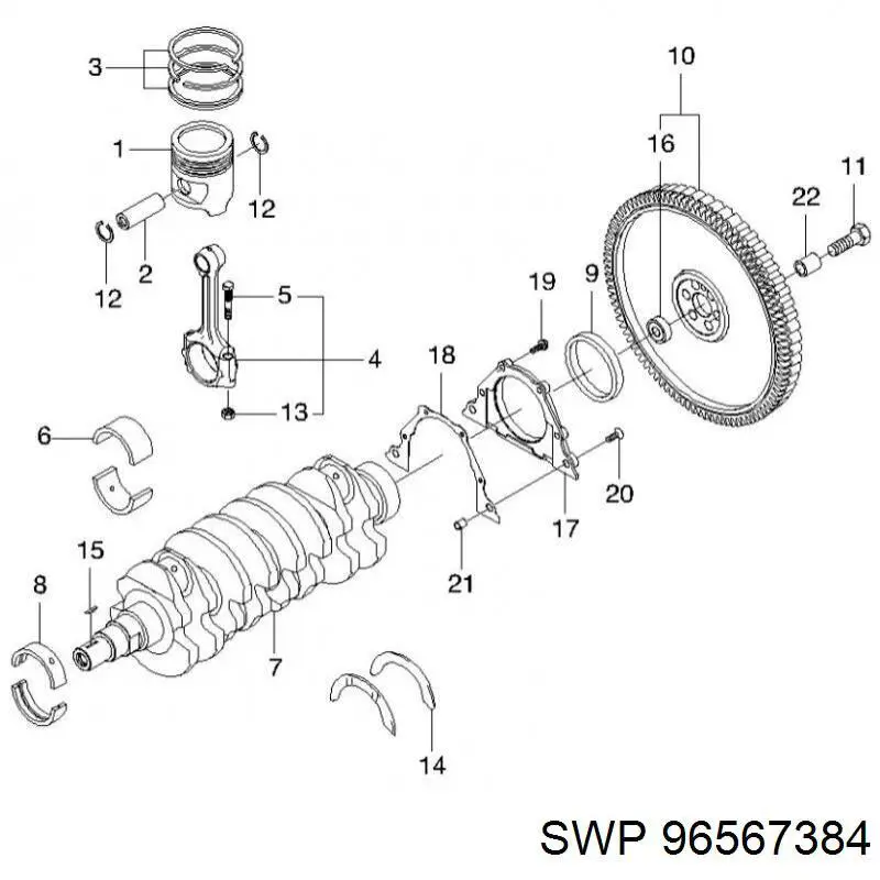 Tłok, komplet na 1 cylinder, 2. naprawa (+0,50) Chevrolet Spark (Matiz) hatchback (M200, M250) (2005 - 2010) cena, od 50,44 USD