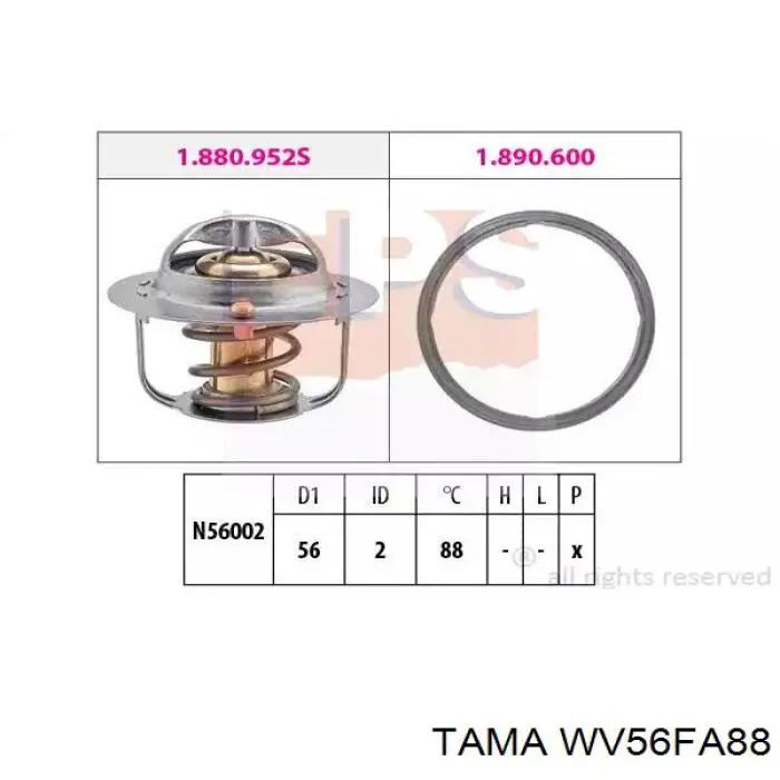 Termostat Tama WV56FA88 cena, od 21,12 USD