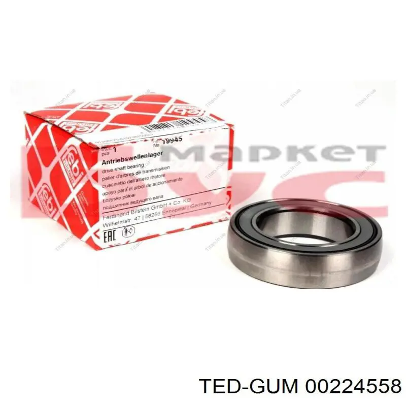 Do koszyka 00224558 Ted-gum Łożysko podwieszane półosi przedniej