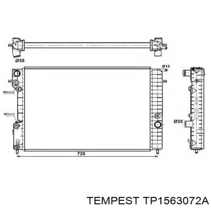 Chłodnica silnika Tempest TP1563072A cena, od 102,74 USD