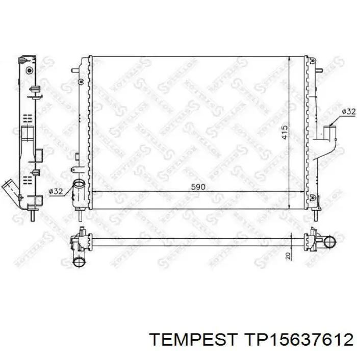 Chłodnica silnika TP15637612 Tempest