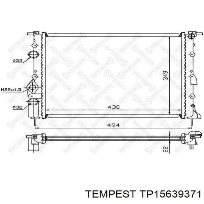 Chłodnica silnika TP15639371 Tempest