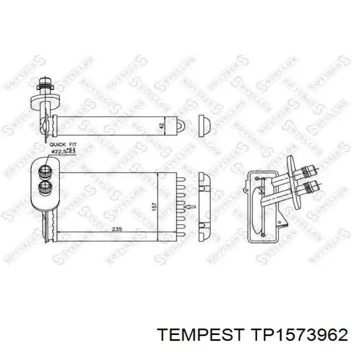 Chłodnica nagrzewnicy (ogrzewacza) TP1573962 Tempest
