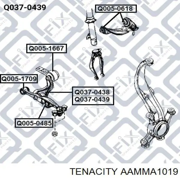 Silentblock przedniego wahacza dolnego Tenacity AAMMA1019 cena, od 6,00 USD