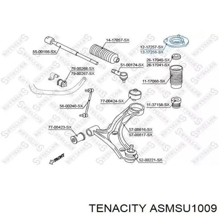 ASMSU1009 Tenacity Poduszka amortyzatora przedniego