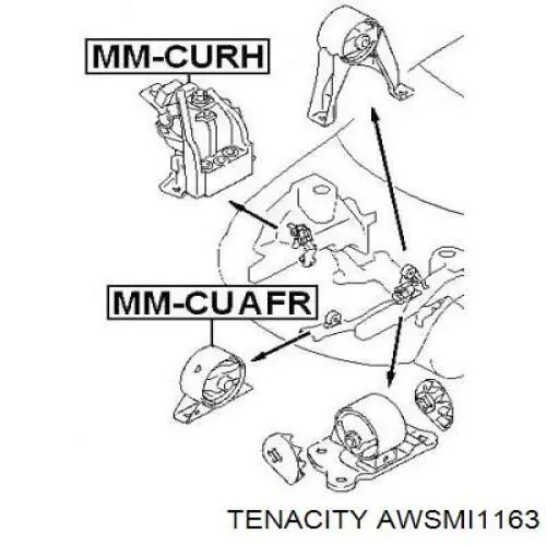 AWSMI1163 Tenacity Poduszka (podpora) silnika prawa