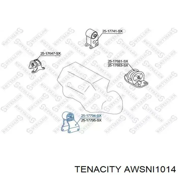 AWSNI1014 Tenacity Poduszka (podpora) silnika przednia