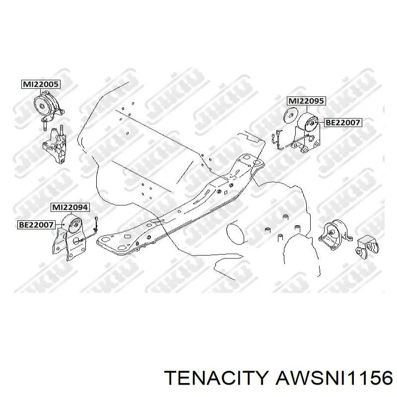 Poduszka (podpora) silnika przednia Tenacity AWSNI1156 cena, od 35,40 USD