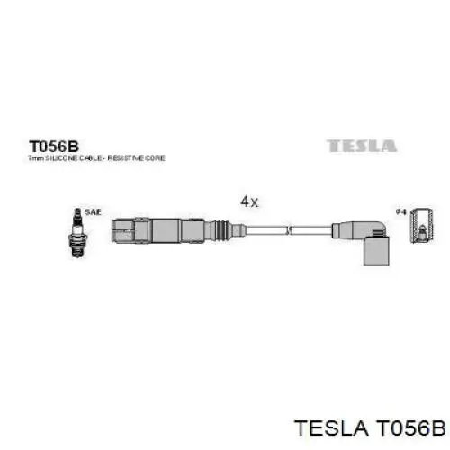 Do koszyka T056B Tesla Zestaw przewodów wysokiego napięcia