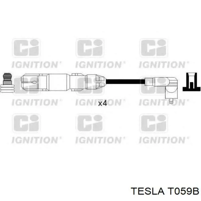 Do koszyka T059B Tesla Zestaw przewodów wysokiego napięcia