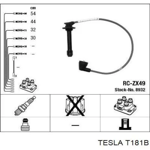 Zestaw przewodów wysokiego napięcia Tesla T181B cena, od 33,56 USD