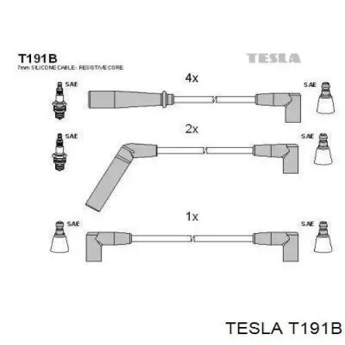 T191B Tesla Zestaw przewodów wysokiego napięcia