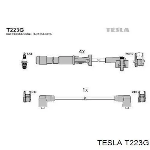 Zestaw przewodów wysokiego napięcia Tesla T223G cena, od 31,14 USD