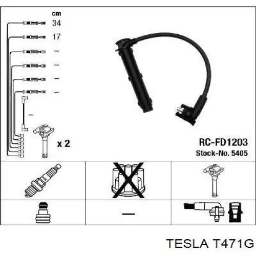 T471G Tesla Zestaw przewodów wysokiego napięcia