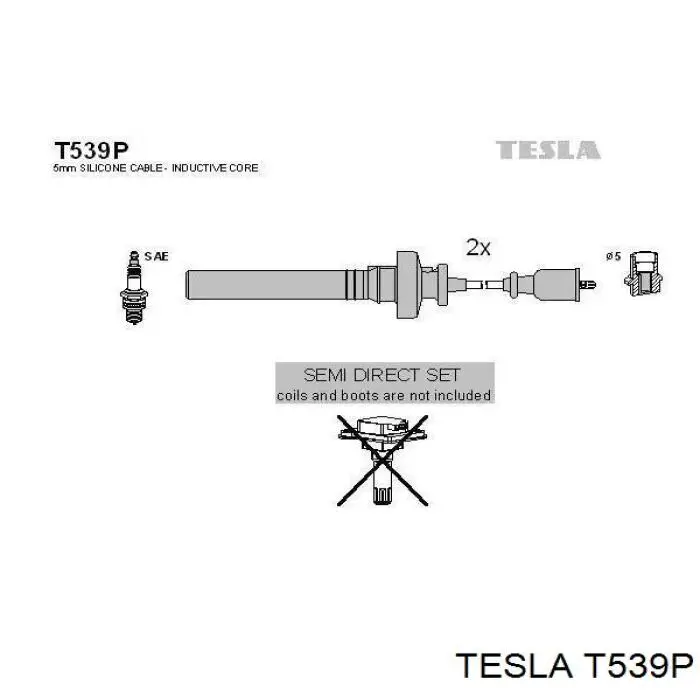Do koszyka T539P Tesla Zestaw przewodów wysokiego napięcia