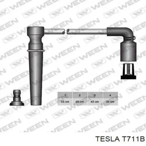 Zestaw przewodów wysokiego napięcia Tesla T711B cena, od 20,90 USD