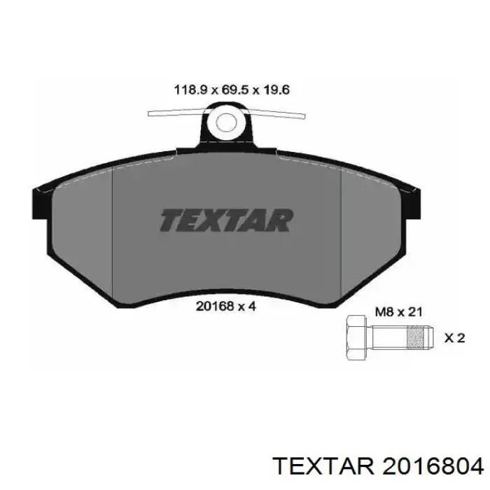 Klocki hamulcowe przednie tarczowe Textar 2016804 cena, od 23,23 USD