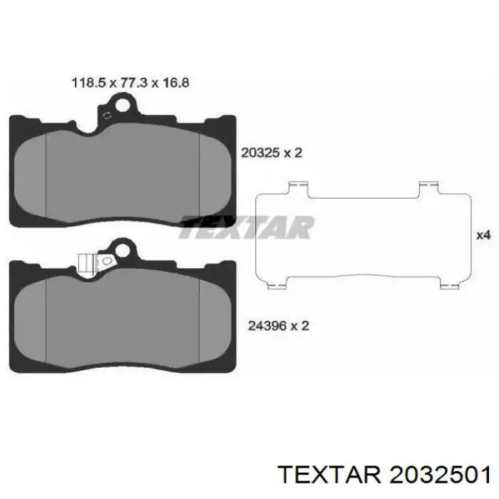 Klocki hamulcowe przednie tarczowe Textar 2032501 cena, od 31,10 USD
