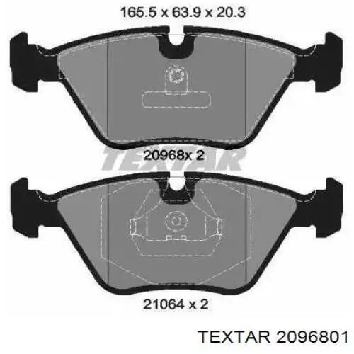 Klocki hamulcowe przednie tarczowe Textar 2096801 cena, od 27,20 USD