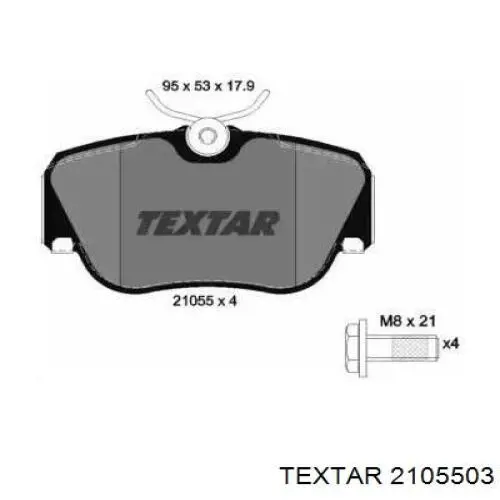 Klocki hamulcowe przednie tarczowe Textar 2105503 cena, od 25,70 USD