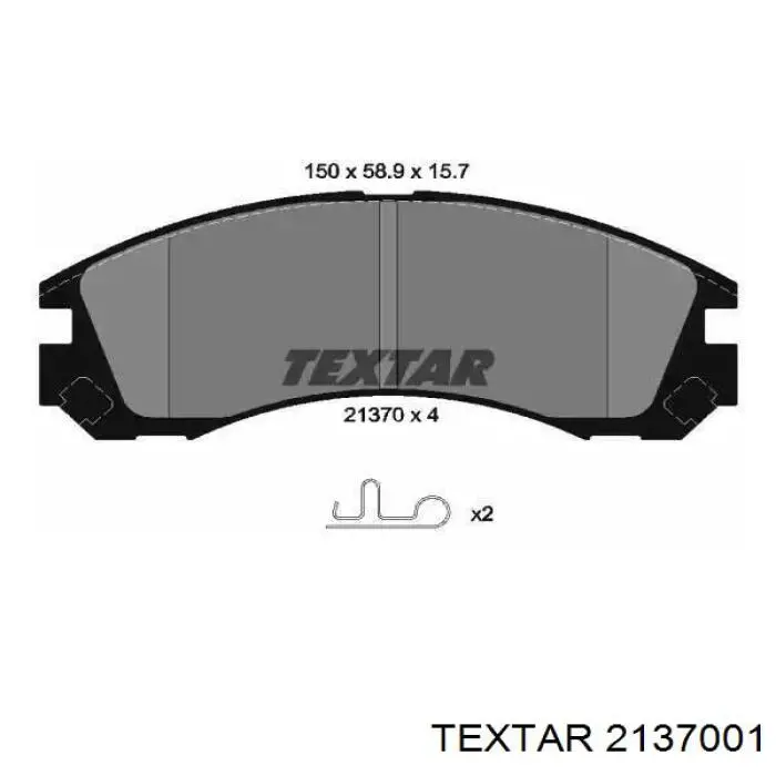 Klocki hamulcowe przednie tarczowe Textar 2137001 cena, od 26,19 USD