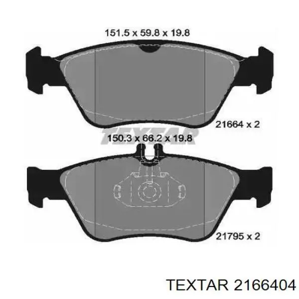 Klocki hamulcowe przednie tarczowe Textar 2166404 cena, od 26,26 USD