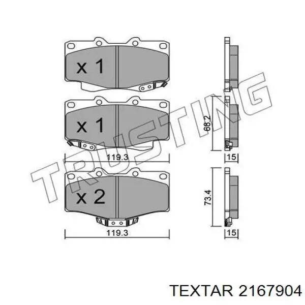 Do koszyka 2167904 Textar Klocki hamulcowe przednie tarczowe