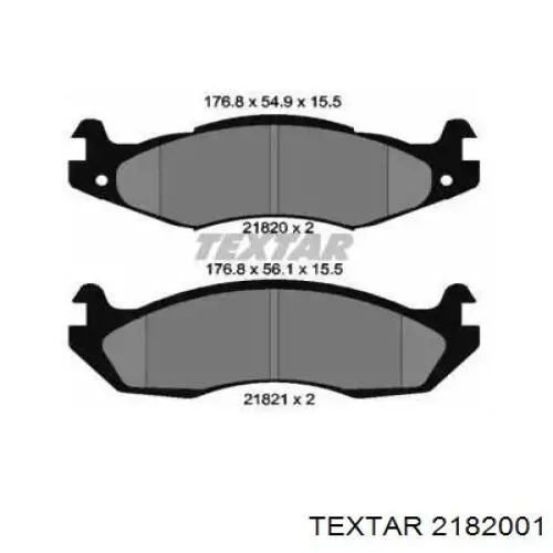 Klocki hamulcowe przednie tarczowe Textar 2182001 cena, od 41,93 USD