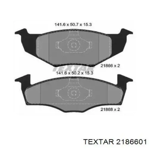Klocki hamulcowe przednie tarczowe Textar 2186601 cena, od 22,83 USD