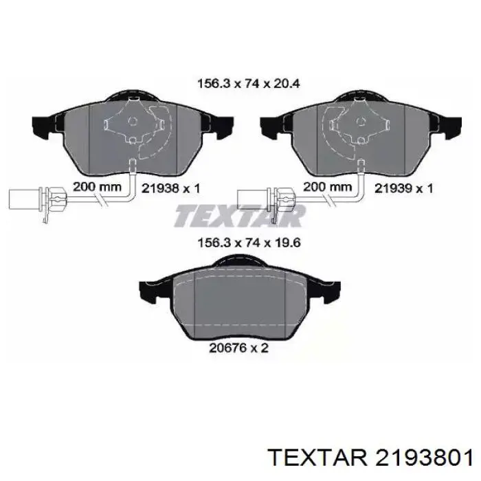 Klocki hamulcowe przednie tarczowe Textar 2193801 cena, od 31,84 USD