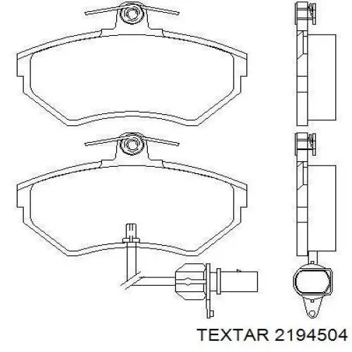 Klocki hamulcowe przednie tarczowe Textar 2194504 cena, od 28,97 USD