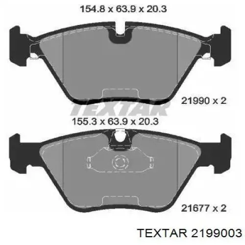 Klocki hamulcowe przednie tarczowe Textar 2199003 cena, od 26,94 USD