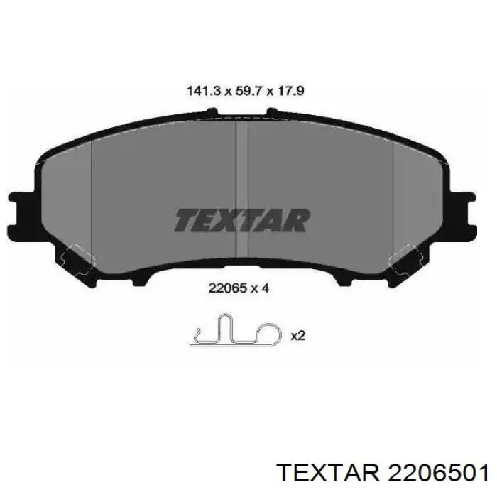 2206501 Textar klocki hamulcowe przednie tarczowe