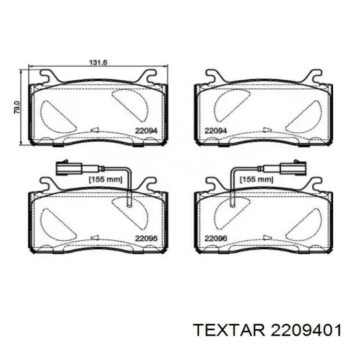 Klocki hamulcowe przednie tarczowe Textar 2209401 cena, od 50,44 USD