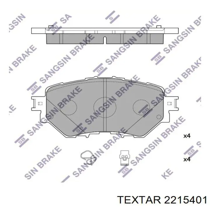 Klocki hamulcowe przednie tarczowe Textar 2215401 cena, od 58,29 USD