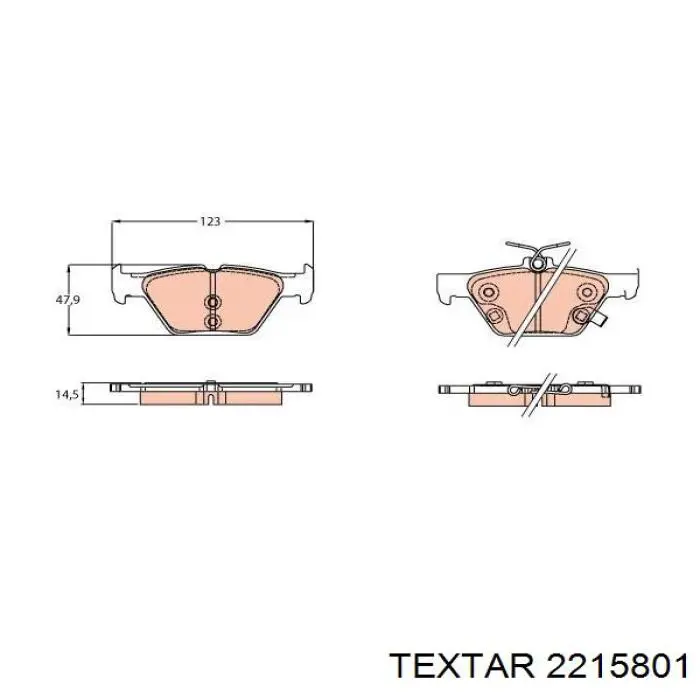 Okładziny (klocki) do hamulców tarczowych tylne Textar 2215801 cena, od 30,67 USD