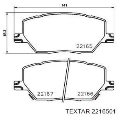2216501 Textar Klocki hamulcowe przednie tarczowe