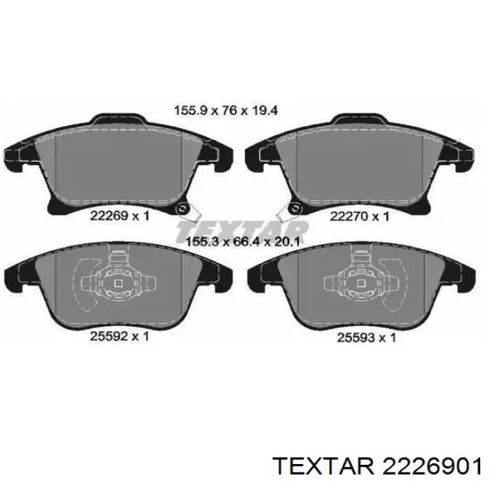 2226901 Textar Klocki hamulcowe przednie tarczowe