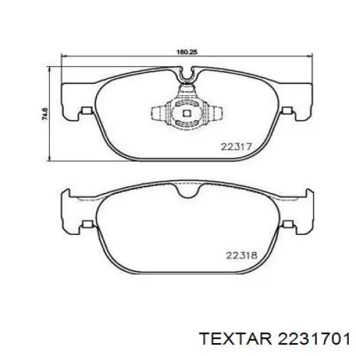 2231701 Textar Klocki hamulcowe przednie tarczowe