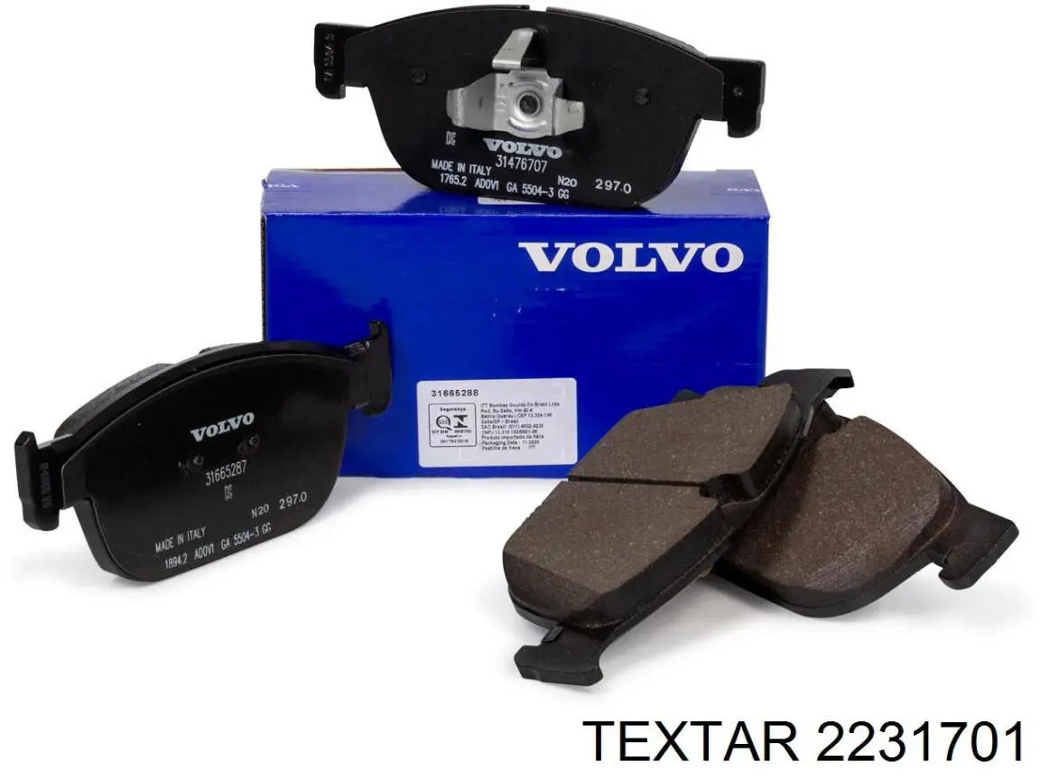 Do koszyka 2231701 Textar Klocki hamulcowe przednie tarczowe